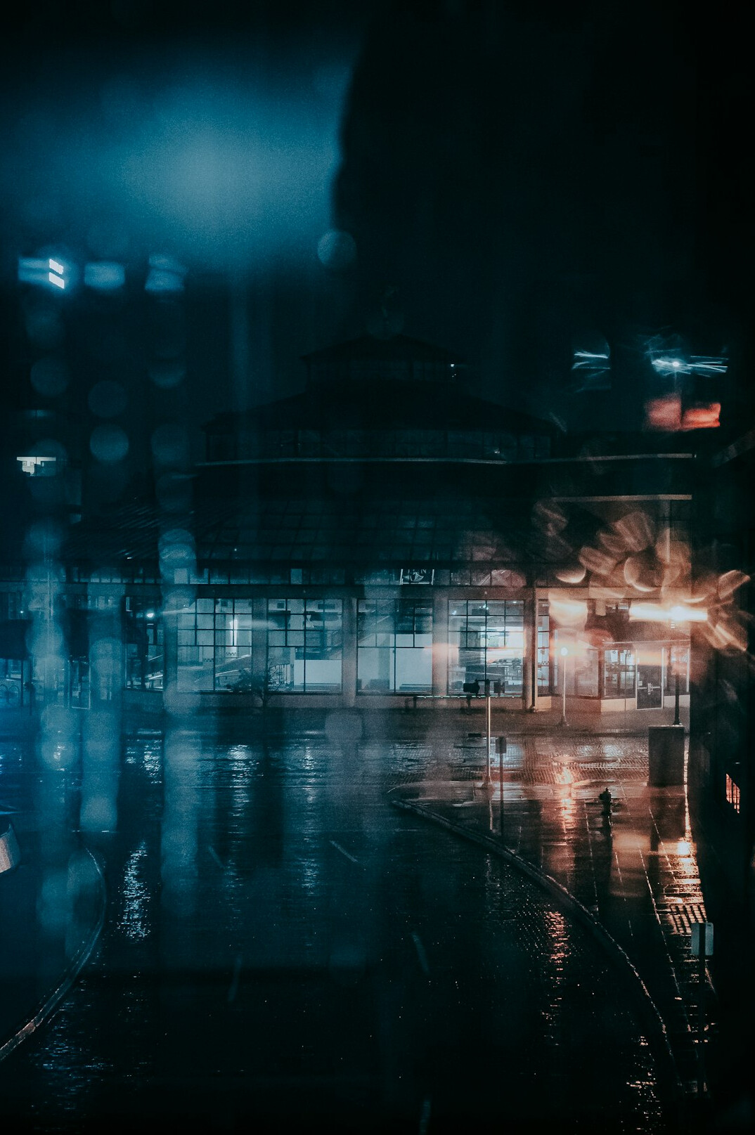 rainy city street